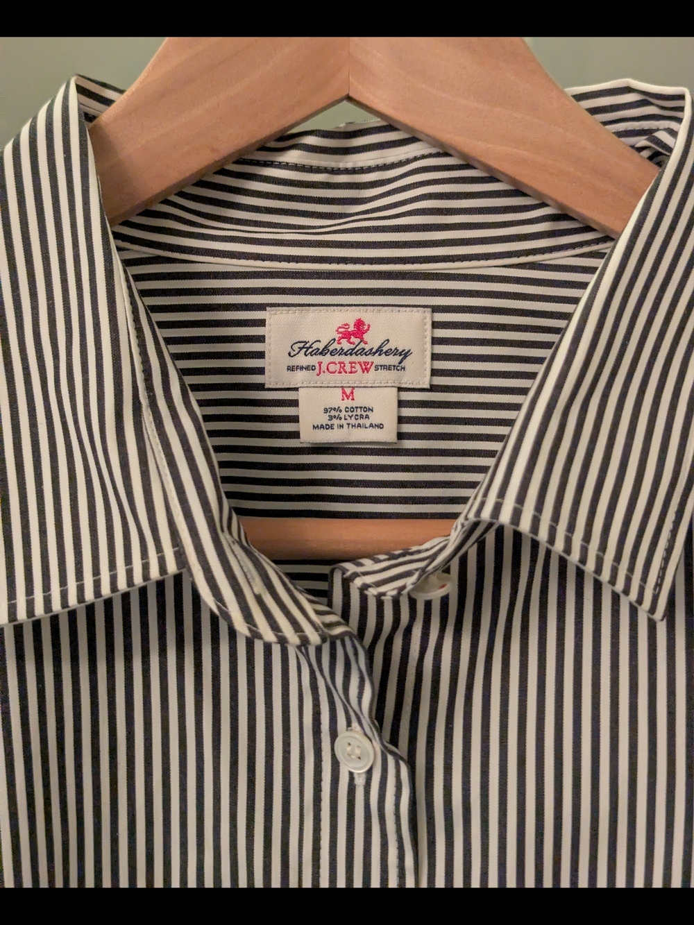 J. Crew Black & White Vertical Stripe Button-Down Shirt - Picture 2 of 8